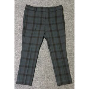 LOFT Marisa Skinny Plaid Pants Women's Size 14 Green Black Blue Casual
